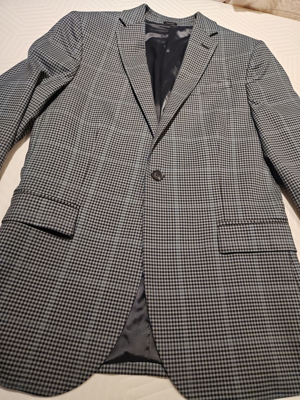 jf j.ferrar Black and White Checked Sport Coat 38